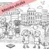 Miejska uliczka - kolorowanka tematyczna