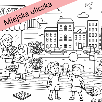 Miejska uliczka kopia Miejska uliczka - kolorowanka tematyczna