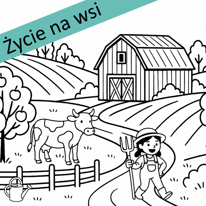 Życie na wsi kopia Życie na wsi - kolorowanka tematyczna