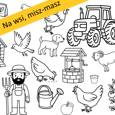 Na wsi - kolorowanka misz-masz