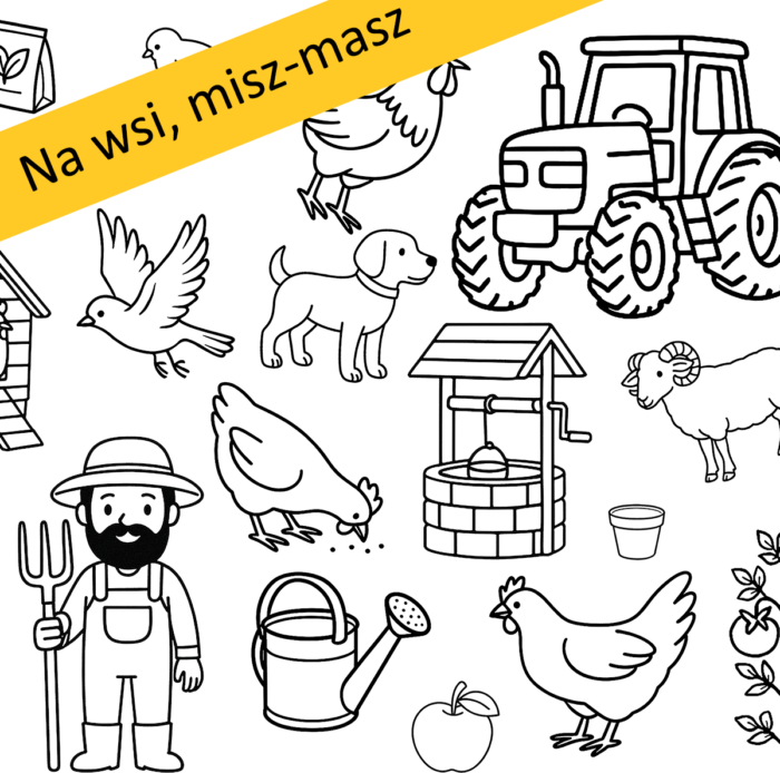 Na wsi - kolorowanka misz-masz